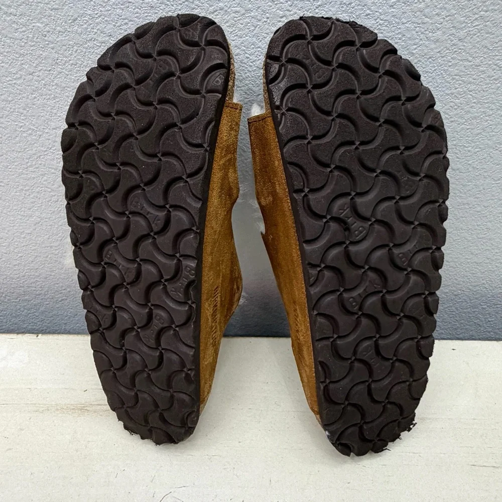 Birkenstock Brown Suede Shearling Arizona Sandals Size 37